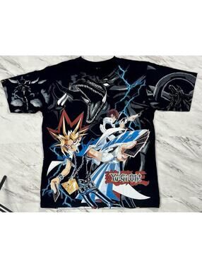 Yu-Gi-Oh Yugi & Kaiba Blue Eyes White Dragon Anime AOP Shirt XL #11P